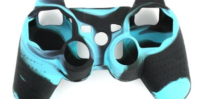 High Quality Premium Super Grip Glow Black Blue Silicon Protective Skin Case Cover for Sony Playstation PS3 Remote Controller